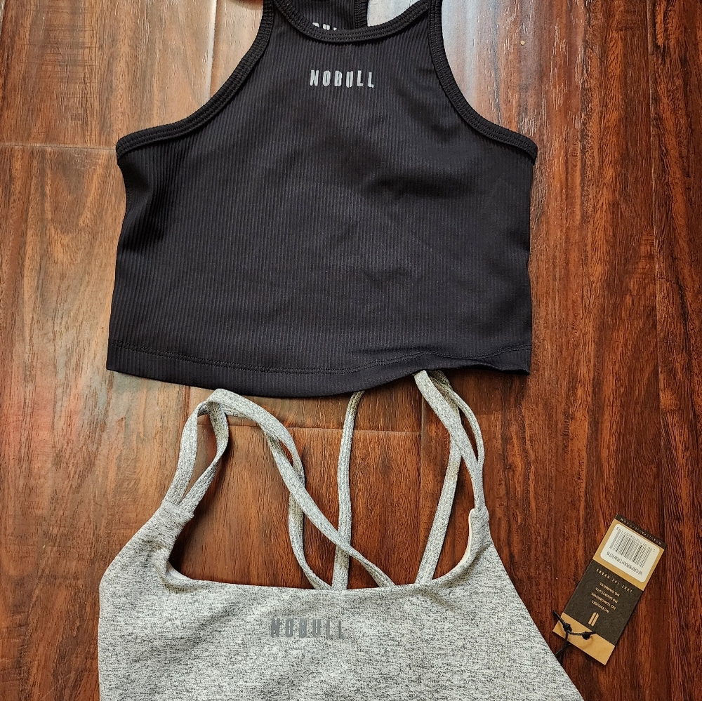NOBULL Black and Gray Crop Tops